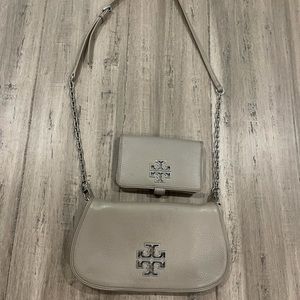 Tory Burch ( grey ) crossbody and wallet